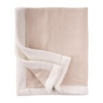 Natural Cotton Edge Plush Baby Blanket Beige