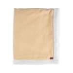 Natural Cotton Edge Plush Baby Blanket Mustard
