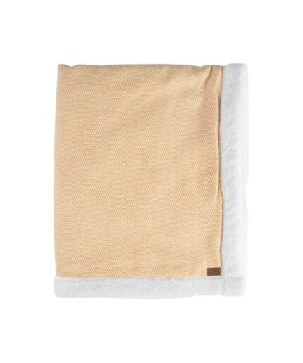 organic-manufacture- Natural Cotton Edge Plush Baby Blanket Beige