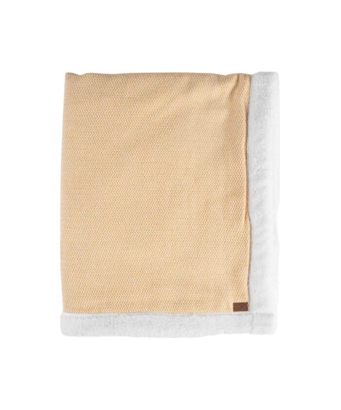 organic-manufacture- Natural Cotton Edge Plush Baby Blanket Mustard