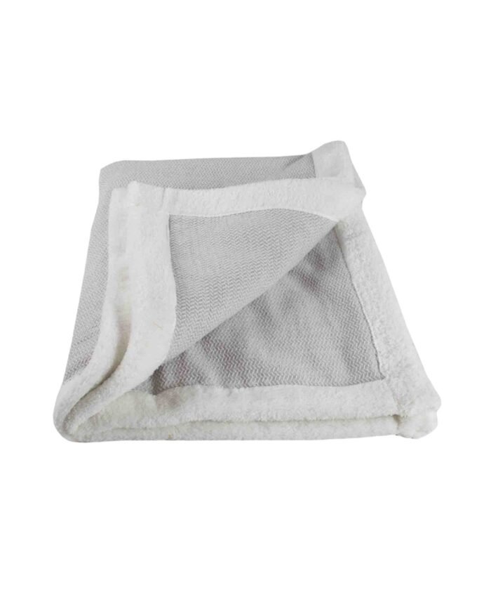 organic-manufacture- Natural Cotton Edge Plush Baby Blanket Gray