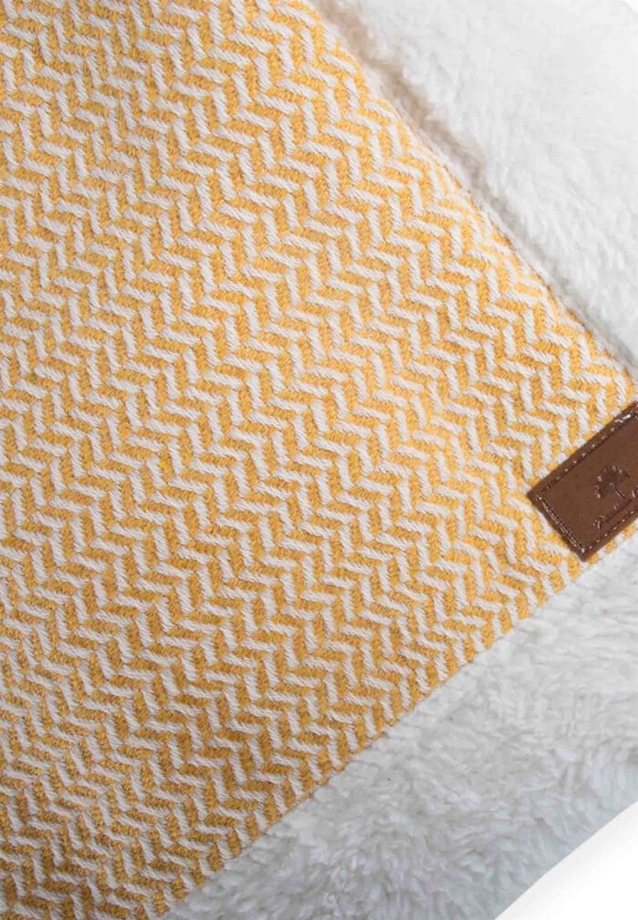 organic-manufacture- Natural Cotton Edge Plush Baby Blanket Mustard