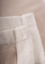 organic-manufacture- Natural Cotton Edge Plush Baby Blanket Beige