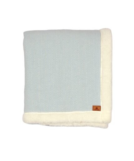 organic-manufacture- Natural Cotton Edge Plush Baby Blanket Blue