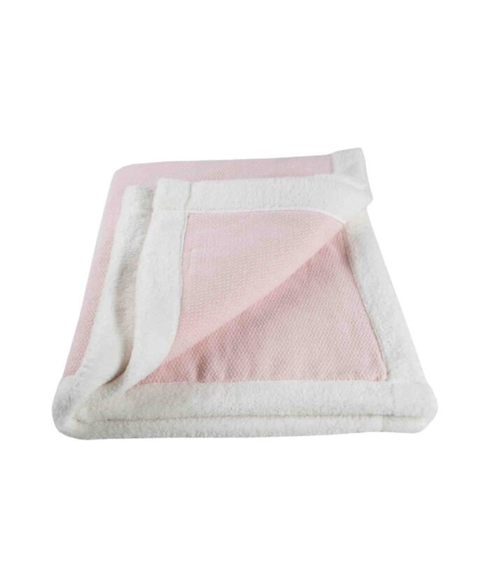 organic-manufacture- Natural Cotton Edge Plush Baby Blanket Pink