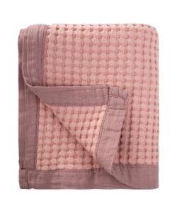 organic-manufacture- Natural Pike Thick Piping Baby Blanket Pink