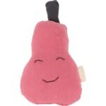 Organic Muslin Embroidered Pear Cloth Toy Pink