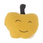 Organic Muslin Embroidered Apple Cloth Toy Mustard