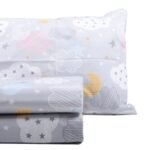 Organic Printed Baby Bed Linen Set Cloudy