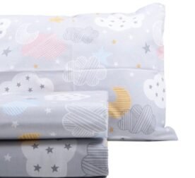 organic-manufacture- Organic Printed Baby Bed Linen Set Cloudy