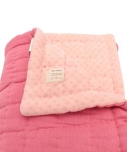 organic-manufacture- Organic Doubleface/Interlock Handmade Quilt Indigo Pink