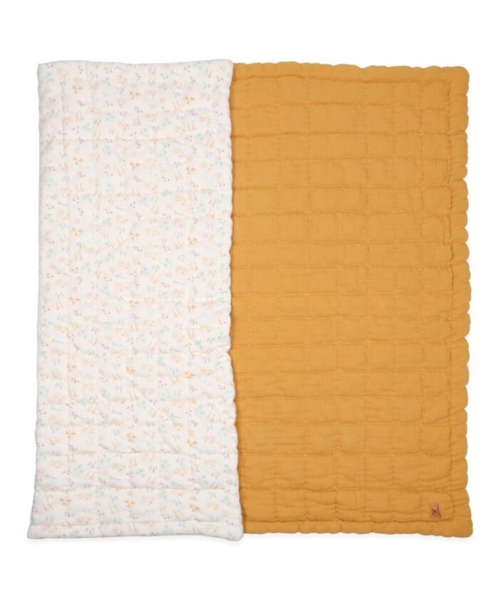 organic-manufacture- Organic Doubleface/Interlock Handmade Quilt Mustard