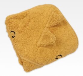 organic-manufacture- Organic Dinosaur Baby Towel Mustard