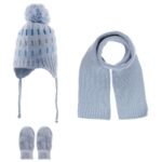Scarf Beanie Gloves 3 Piece Set 0-18 m Light Blue