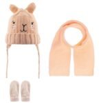 Scarf Beanie Gloves 3 Piece Set 0-18 m Salmon