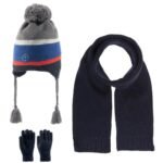Scarf Beanie Gloves 3 Piece Set 4-8 yrs Gray