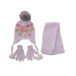 Scarf Beanie Gloves 3 Piece Set 1-4 yrs Lilac