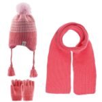 Scarf Beanie Gloves 3 Piece Set 1-4 yrs Puppies mouth