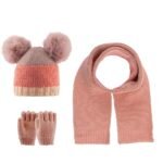 Scarf Beanie Gloves 3 Piece Set 1-4 yrs Dark Powder