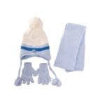 Scarf Beanie Gloves 3 Piece Set 1-4 yrs Blue