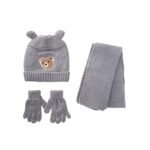 Scarf Beanie Gloves 3 Piece Set 1-4 yrs Gray