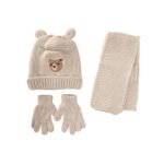 Scarf Beanie Gloves 3 Piece Set 1-4 yrs Beige