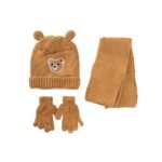 Scarf Beanie Gloves 3 Piece Set 1-4 yrs Camel