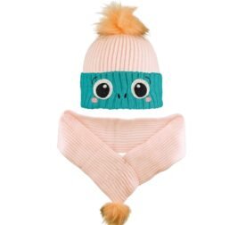 organic-manufacture- Scarf Beret Set of 2 4-8 yrs Powder