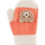 Figured Paw Gloves 1-3 yrs Salmon