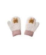 organic-manufacture- Figured Paw Gloves 1-3 yrs Ecru