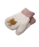 organic-manufacture- Figured Paw Gloves 1-3 yrs Ecru