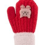 Figured Paw Gloves 1-3 yrs Red