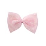 Large Bow Beaded Hairpin Pink