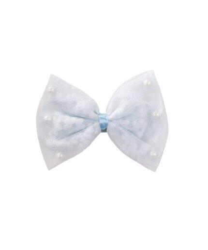 organic-manufacture- Large Bow Beaded Hairpin Blue