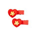 Stone Figured Hair Pin with Tongs Red