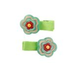 Stone Figured Hair Pin with Tongs Green