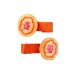 Stone Figured Hair Pin with Tongs Orange