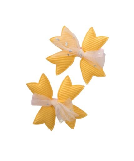 organic-manufacture- Tulle Detailed Bow Buckle Yellow