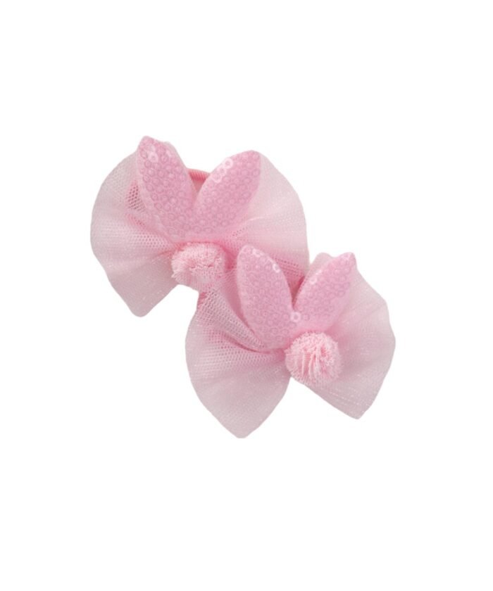 organic-manufacture- Rabbit Ear Tulle Elastic Buckle Pink