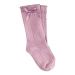 Natural Cotton Knee Length Girls Socks 2-9 Years Dried Rose