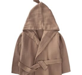 organic-manufacture- Organic Muslin Baby/Children Bathrobe 2-9 yrs Soil
