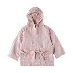 Organic Muslin Baby/Children Bathrobe 2-9 yrs Powder