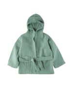 organic-manufacture- Organic Muslin Baby/Children Bathrobe 2-9 yrs Mint