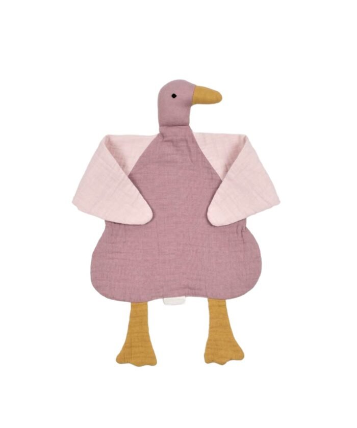 organic-manufacture- Organic Muslin Duck Sleeping Companion Dried Rose