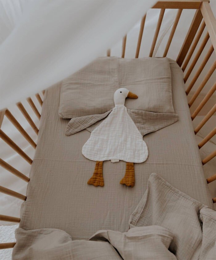 organic-manufacture- Organic Muslin Duck Sleeping Companion Ecru