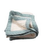 organic-manufacture- Organic Muslin Thick Piping Four Layer Raw Blanket Mint