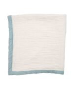 organic-manufacture- Organic Muslin Thick Piping Four Layer Raw Blanket Mint