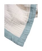 organic-manufacture- Organic Muslin Thick Piping Four Layer Raw Blanket Mint