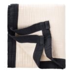 Organic Muslin Thick Piping Four Layer Raw Blanket Anthracite