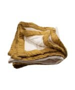 organic-manufacture- Organic Muslin Thick Piping Four Layer Raw Blanket Mustard